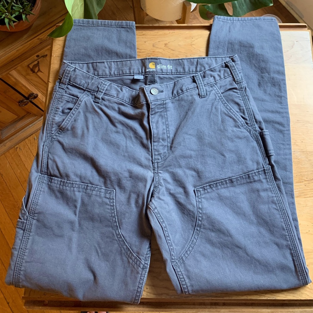 Gray slim fit womens Carhartt work pants